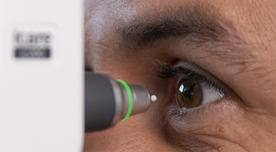 icare tonometer in use